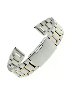 RECHERE Stainless Steel Bracelet Watch Band Strap Straight End Solid Links 4 Color