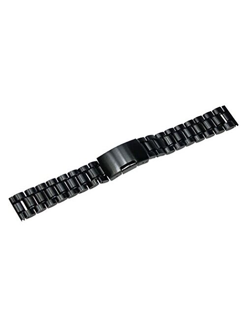 RECHERE Stainless Steel Bracelet Watch Band Strap Straight End Solid Links 4 Color