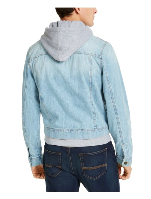 Sun + Stone Men's Phoenix Trucker Hooded Denim Jacket, Created for Macy's