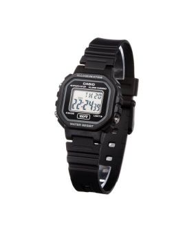 Women's Classic LA20WH-1A Resin Quartz Watch with Digital Dial- Black