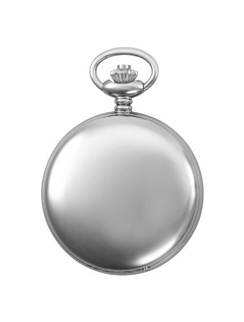 Gotham Men's Silver-Tone Polished Finish Covered Quartz Pocket Watch # GWC15042SM