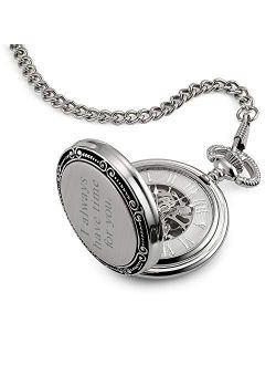 Things Remembered Personalized Photo Skeleton Pocket Watch with Engraving Included