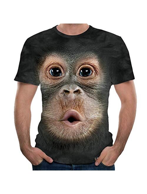 Men T-Shirts, Fashion Funny 3D Muscle Printed Short Sleeve Shirts O-Neck Tees Funny Body Print T-Shirt for Men
