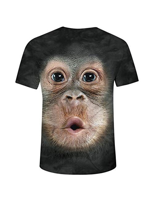 Men T-Shirts, Fashion Funny 3D Muscle Printed Short Sleeve Shirts O-Neck Tees Funny Body Print T-Shirt for Men