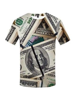 KYKU 100 Dollar Bill Money Shirts for Men Women Kids Unisex Short Sleeve T Shirt