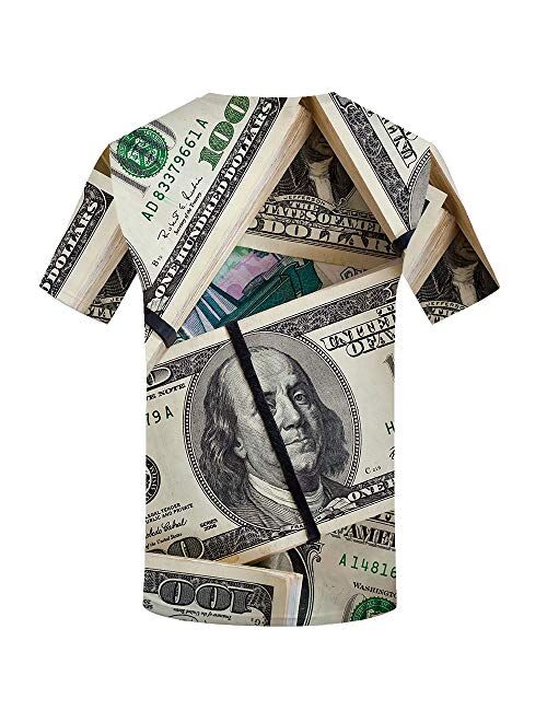 KYKU 100 Dollar Bill Money Shirts for Men Women Kids Unisex Short Sleeve T Shirt