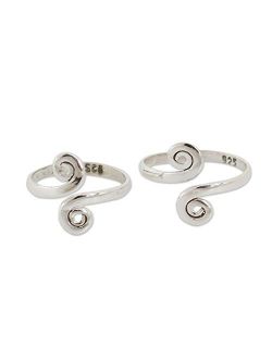 NOVICA Polished .925 Sterling Silver Spiral Adjustable Toe Rings 'Luminosity' (Pair, One Size)