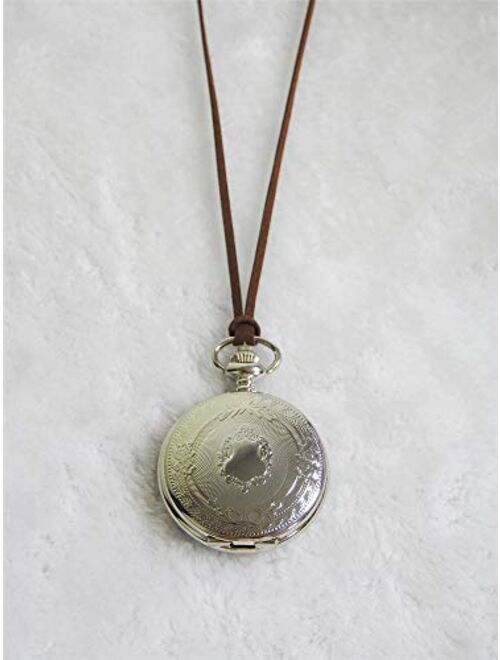 SEWOR Vintage Elegant Carving Pocket Watch with Chain, Mechanical Hand Wind