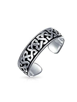 Personalized Engravable Mid Finger Celtic Trinity Knot Work Oxidized Midi Toe Ring For Women or Pinky Ring For Teen Oxidized .925 Silver Sterling Adjustable