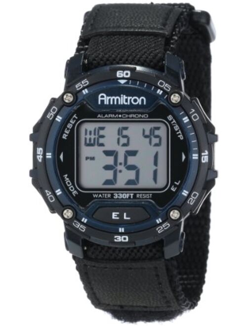 Armitron Sport Unisex 40/8291BLU Navy Blue Accented Digital Chronograph Black Nylon Strap Watch