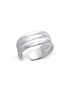 Caratera Triple Toe Rings 925 Sterling Silver for Women and Girls