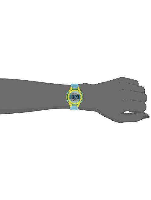 Armitron Women's 45/7062BLU Lime Green Accented Digital Chronograph Light Blue Resin Strap Watch