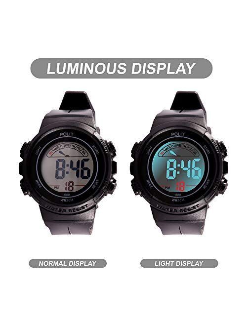LED Digital Sport Wrist Watch Multiple Colors Waterproof Electronic Watch with Luminous Alarm Stopwatch
