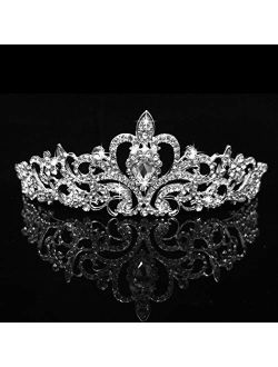COCIDE Silver Tiara Crowns Crystal Headband Princess Rhinestone Crown with Combs Bride Headbands Bridal Wedding Prom Birthday Party Hair Accessories Jewelry for Women Gir