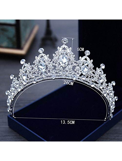 CHDHALTD Bridal Queen Tiara Crown Rhinestones Crystal Wedding Bridal Pageant Princess Tiara Crown Hair Accessories for Women
