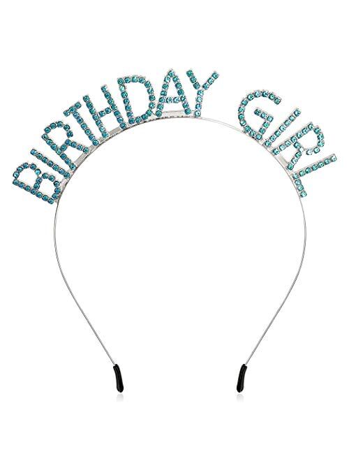 AOPRIE Birthday Crowns for Women Gold Birthday Girl Tiaras Birthday Headbands Sweet Girls Birthday Princess Hair Band Rhinestone Hair Hoop Tiara