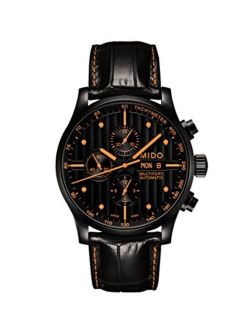 Mido Men's MIDO-M0056143605122 Multifort Analog Display Swiss Automatic Black Watch with extra orange band