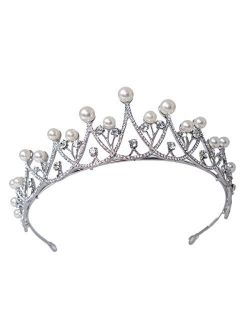 Eseres Pearl Tiaras for Women Wedding Tiara and Crowns Bridal Headpiece