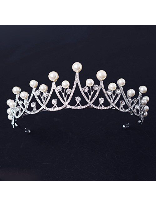 Eseres Pearl Tiaras for Women Wedding Tiara and Crowns Bridal Headpiece