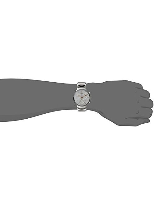 Rado Men's R30122113 Centrix XL Chronograph Analog Display Swiss Quartz Silver Watch