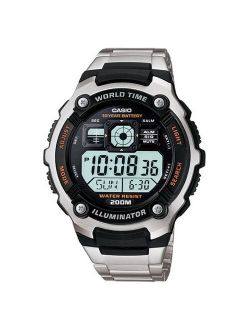 Men's 10 Year Battery Stainless Steel Digital Watch - Silver (AE2000WD-1AV)