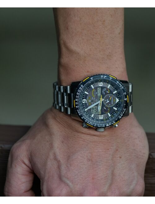 Citizen Eco-Drive Men's Analog-Digital Promaster Blue Angels Skyhawk A-T Stainless Steel Bracelet Watch 46mm