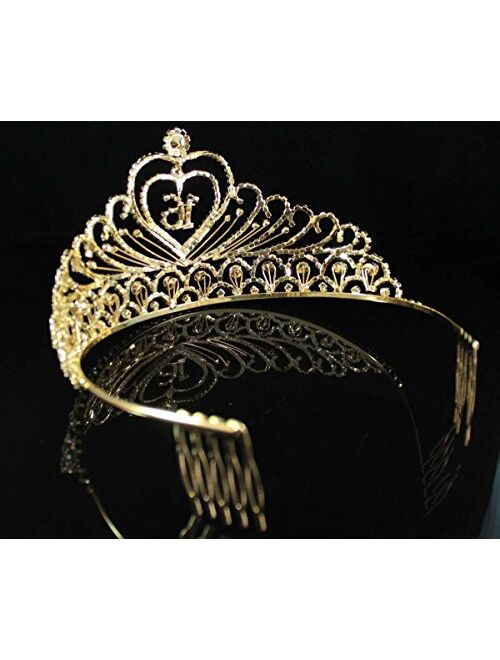 Sweet Sixteen Years Old 16 16th Birthday Party Austrian Rhinestone Crystal Princess Tiara Crown With Hair Combs Jewelry T1629g Gold
