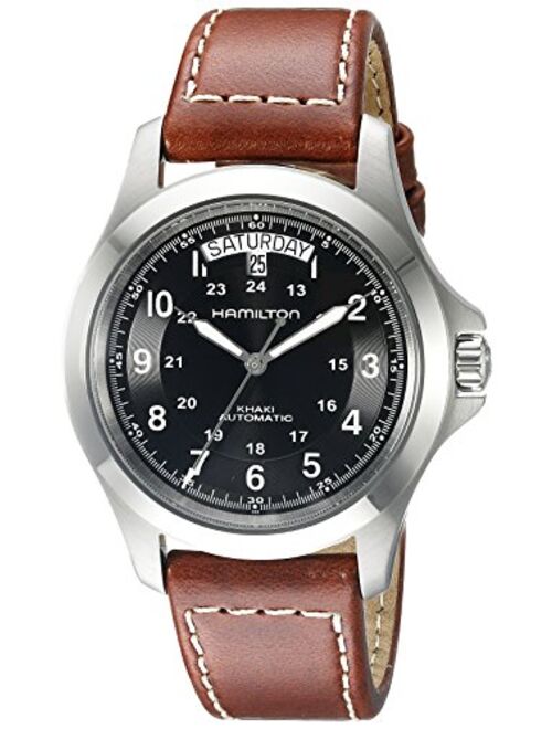 Hamilton Men's H64455533 Khaki King Series Stainless Steel Automatic Watch with Brown Leather Band