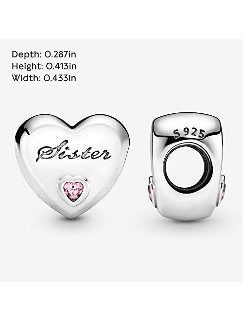 Pandora Jewelry Sister's Love Cubic Zirconia Charm in Sterling Silver