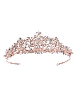 SWEETV Fairytale Rhinestone Princess Crown Wedding Tiara Party Hats Pageant Hair Jewelry, Silver+Clear