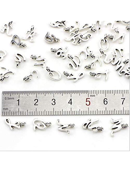 WOCRAFT 130Pcs ABC Letter Alphabet Mini A-Z Letter Charms for Personalization Jewelry Making Alphabetic Loose Beads Set DIY Crafts Charms for DIY Necklace Bracelet Set of