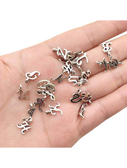 WOCRAFT 130Pcs ABC Letter Alphabet Mini A-Z Letter Charms for Personalization Jewelry Making Alphabetic Loose Beads Set DIY Crafts Charms for DIY Necklace Bracelet Set of