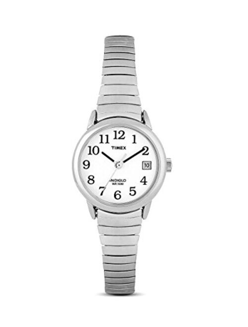Timex Women's T2H371 Quartz Easy Reader Watch with White Dial Analogue Display and Silver Stainless Steel Bracelet Women's