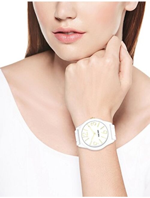 Nine West Women's NW/1678WTWT Matte White Rubberized Bracelet Watch