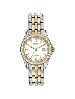 Women's Eco-Drive Silhouette Crystal watch with Date, EW1908-59A