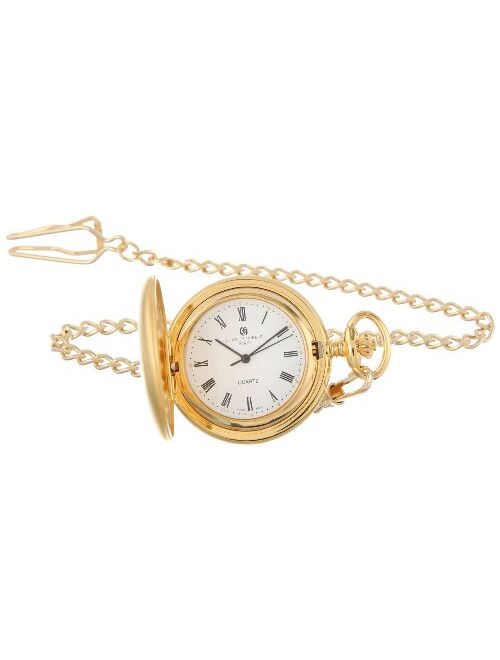 Charles-Hubert Paris Charles-Hubert, Paris Gold-Plated Satin Finish Quartz Pocket Watch