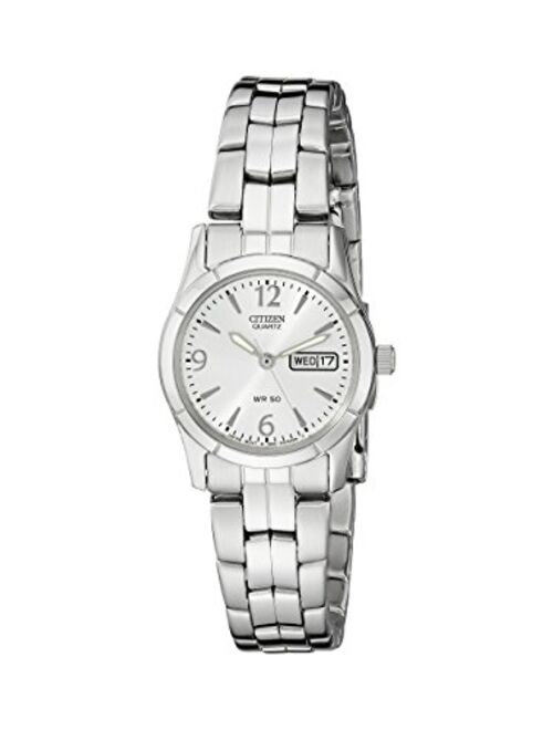 Citizen Women's Quartz Silver-Tone Watch with Day/Date display, EQ0540-57A