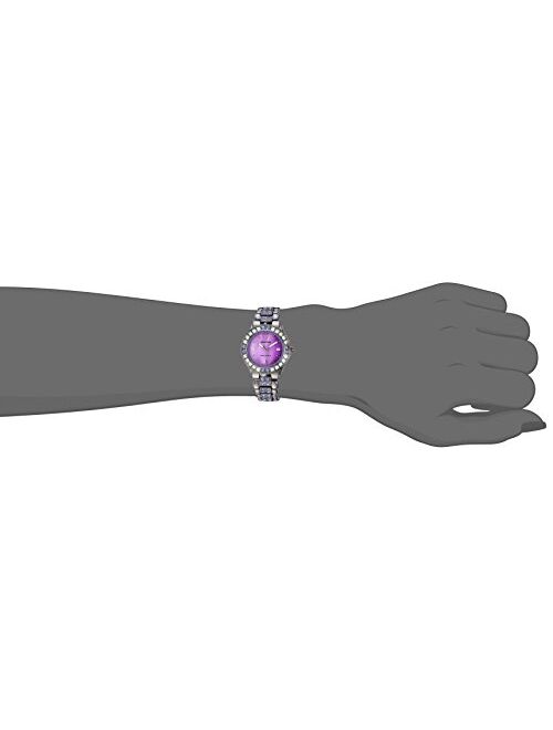 Armitron Women's 75/3689VMDG Purple Swarovski Crystal Accented Gunmetal Bracelet Watch