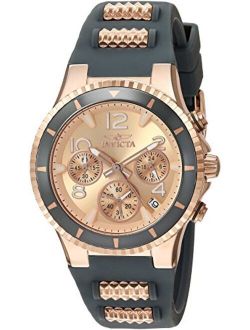 Women's BLU 39mm Rose Gold Tone Stainless Steel and Silicone Chronograph Quartz Watch, Rose Gold/Black (Model: 24189)
