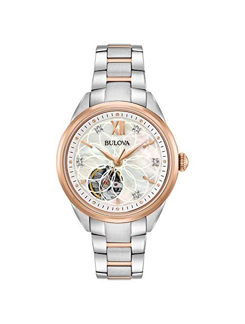 Bulova Women's Automatic-self-Wind Watch with Stainless-Steel Strap, Two Tone, 15 (Model: 98P170)