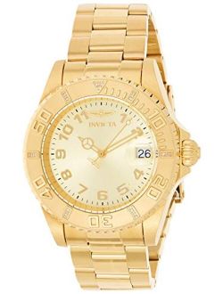 Women's Pro Diver 40mm Gold Tone Stainless Steel and Diamond Quartz Watch, Gold (Model: 15249)