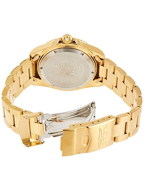 Invicta Women's Pro Diver 40mm Gold Tone Stainless Steel and Diamond Quartz Watch, Gold (Model: 15249)