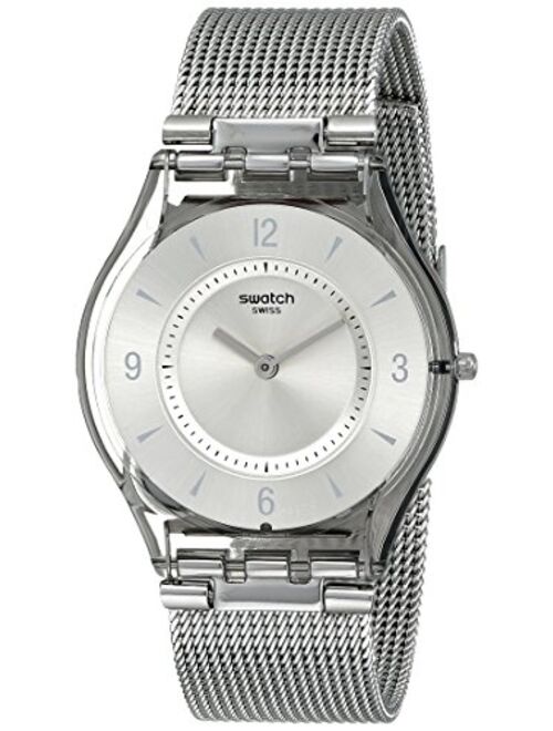 Swatch Women's SFM118M Quartz Stainless Steel Silver Dial Casual Watch
