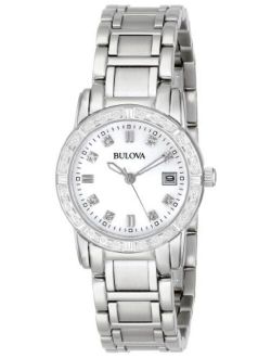 Women's 96R105 Diamond-Accented Stainless Steel Watch