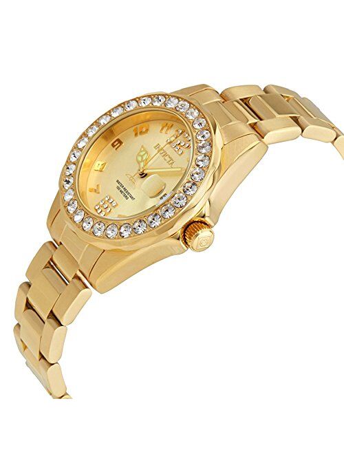 Invicta Women's 21397 Pro Diver 18k Gold Ion-Plated Stainless Steel Watch with Crystals