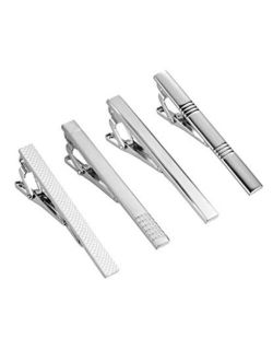Tornito 4Pcs Tie Clips Set for Men Tie Bar Clip Set for Regular Skinny Ties Necktie Wedding Business Clips for Men