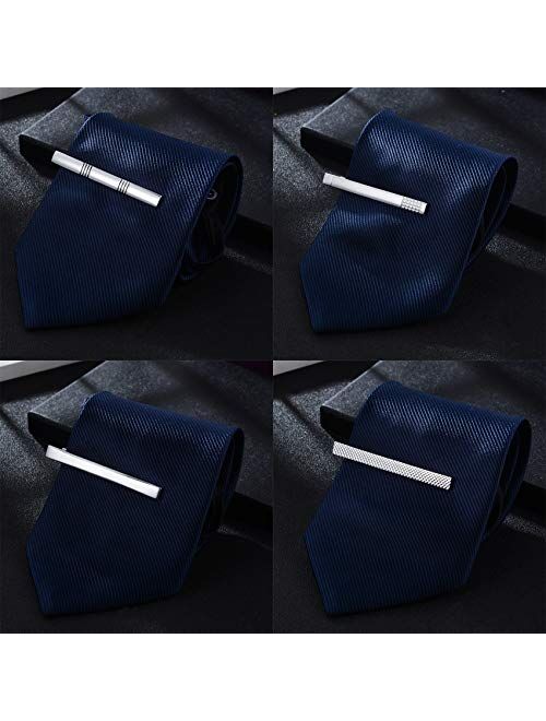 Tornito 4Pcs Tie Clips Set for Men Tie Bar Clip Set for Regular Skinny Ties Necktie Wedding Business Clips for Men
