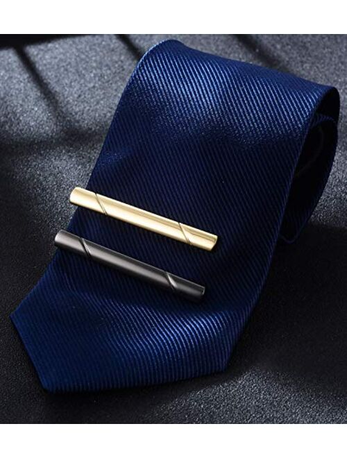 Tornito 6Pcs Tie Clips Set for Men Tie Bar Clip Set for Regular Skinny Ties Necktie Wedding Business Clips for Men