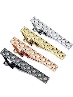 4 Pieces 1.5 Inch Tie Clip Set for Men in Gift Box