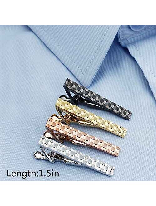 4 Pieces 1.5 Inch Tie Clip Set for Men in Gift Box